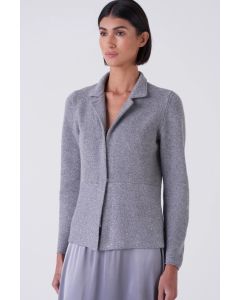Amina Rubinacci - Giacca in misto lana e cashmere con paillettes TECLA nebbia argento