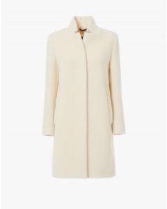 Cinzia Rocca - Cappotto bianco in lana e alpaca con collo a rever rovesciato