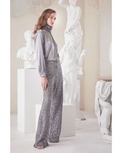 Clips - Camicia di raso grigio chiaro