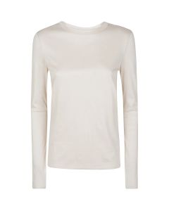 Eleventy - T-shirt girocollo tencel cotone sabbia