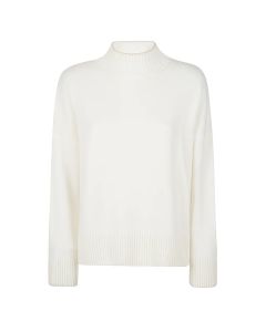 Eleventy - Maglia collo alto in cashmere con tipping panna