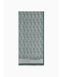 Emporio Armani 6352154F313145784 Stola con fantasia jacquard gingko all over verde