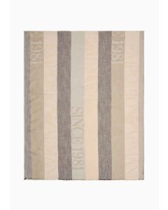 Emporio Armani 6352734F317100014 Stola con motivo verticale e logo jacquard Since 1981 beige