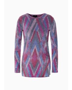 Emporio Armani - Maglione con spacchetti in maglia jacquard multicolor