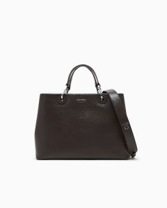 Emporio Armani - Borsa shopping in pelle morbida marrone
