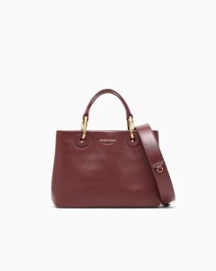 Emporio Armani - Borsa shopping in pelle morbida bordeaux