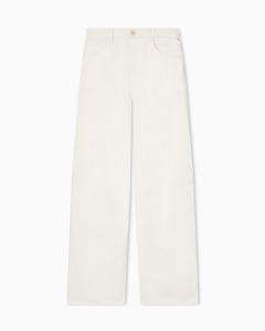 Emporio Armani - Pantaloni J3F in lino e lyocell tinto capo bianco