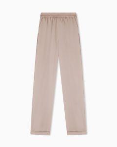 Emporio Armani - Pantaloni a vita elastica in twill crepe beige
