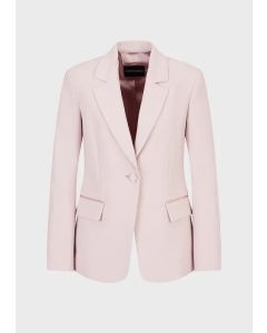Emporio Armani H3NG2XC99321324 Blazer monopetto con tape in satin rosa