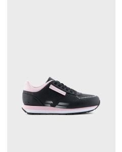 Emporio Armani - Sneakers in pelle con aquila degradé nero
