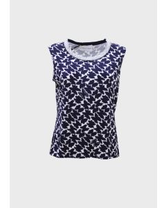 Giorgio Grati 043TC84B01461005-AUDRY Top canotta stampa farfalle bianco blu