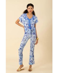 Hale Bob - Top Jazmin in jersey blu navy