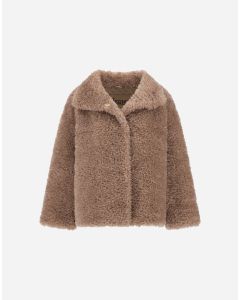 Herno - Giacca corta tocco pelliccia effetto curly chantilly