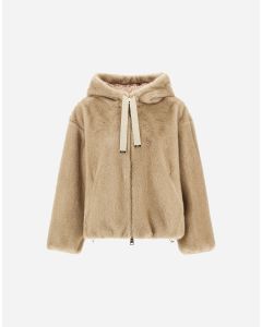 Herno - Bomber in melange alternative mink fur chantilly