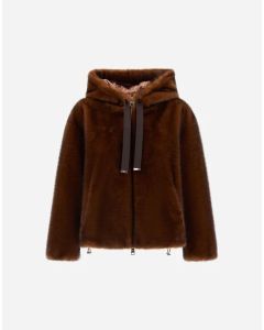 Herno - Bomber in melange alternative mink fur fondente