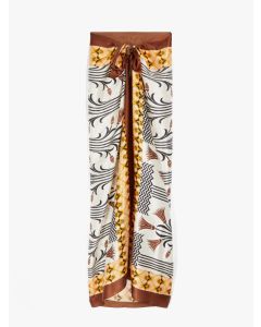 Max Mara 3691033806003 CARO Pareo in seta stampata marrone
