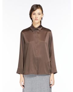 Max Mara - Camicia in raso di seta stretch FINIRE marrone
