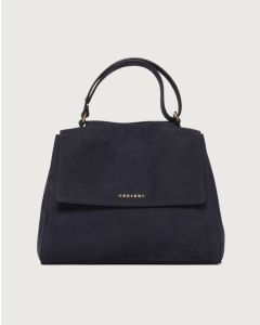 Orciani 20W-BT2006--_NBU-NOT Borsa Sveva Nabucco Media a spalla in pelle nabuk con tracolla notte
