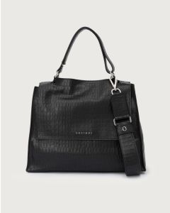 Orciani 20w-BT2006_CCN-NER Borsa a spalla Sveva Cocco Media in nappa stampa cocco nero