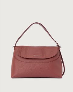 Orciani 24w-b02176_sof-ama Borsa a spalla Nana Soft in pelle martellata con tracolla amarena