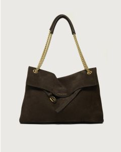Orciani - Borsa Venus Nabucco Midi a spalla in pelle nabuk t. moro