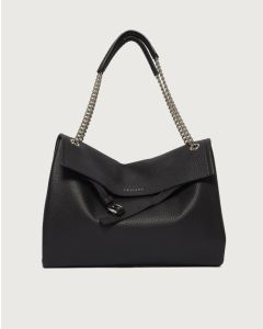 Orciani - Borsa Venus Soft Midi a spalla in pelle martellata nero