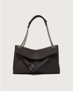 Orciani - Borsa Venus Soft Small a spalla in pelle martellata t. moro