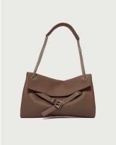 Orciani - Borsa Venus Soft Small a spalla in pelle martellata visone