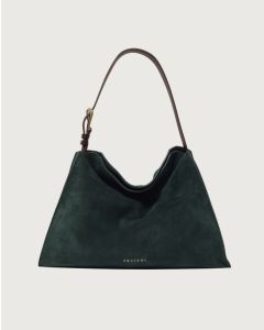 Orciani - Borsa Trinity Peach Oro Midi a spalla in suede e cuoio felce