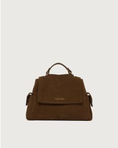 Orciani - Borsa Sveva Peach Cargo Midi a spalla in suede tabacco