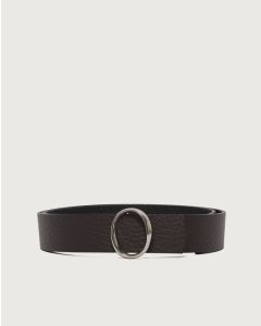 Orciani - Cintura reversibile Soft Double in pelle 3,5 cm testa di moro nero