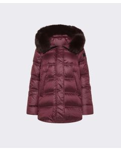 Peuterey - Puffer jacket con bordo in pelliccia TAKAN MQN 04 FUR rosso prugna