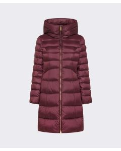 Peuterey - Piumino lungo con trapunta sagomata FORTEX MQN rosso prugna