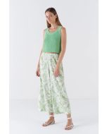 Amina Rubinacci - Pantaloni ampi in seta CHANTILLY RS bianco kiwi