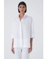 Amina Rubinacci - Camicia oversize in 100% lino bianco EMMA bianco