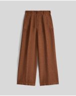 Aspesi - Pantalone in lino fiammato terra