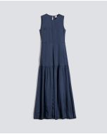 Aspesi - Abito lungo in twill di viscosa finissaggio lavato mod. 2974 blu 