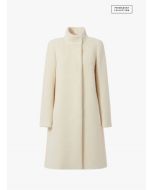 Cinzia Rocca - Cappotto svasato in lana e alpaca bianco lana