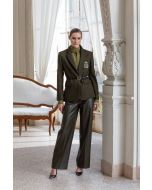Clips - Pantalone ecopelle verdone