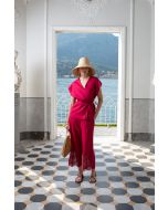 Clips - Pantalone con pizzo rubino