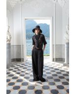 Clips - Pantalone lino e pizzo nero