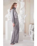 Clips - Camicia di raso grigio chiaro