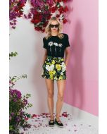 Clips More - T-shirt margherite nero