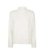 Eleventy - Maglia collo alto in cashmere con tipping panna