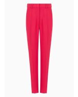 Emporio Armani - Pantaloni con passanti e nervatura in cady crepe rosso