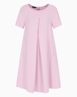 Emporio Armani - Abito svasato in tecno cady con piega godet rosa