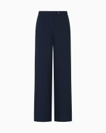 Emporio Armani - Pantaloni palazzo in tessuto armaturato fluido blu navy
