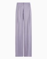 Emporio Armani - Pantaloni con pinces in tessuto sablé icon viola