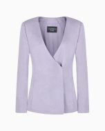 Emporio Armani - Giacca con scollo V in tessuto sablé icon viola