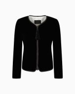 Emporio Armani EW001468_AF10208_UC001 Giacca in velluto con zip in nappina asv nero